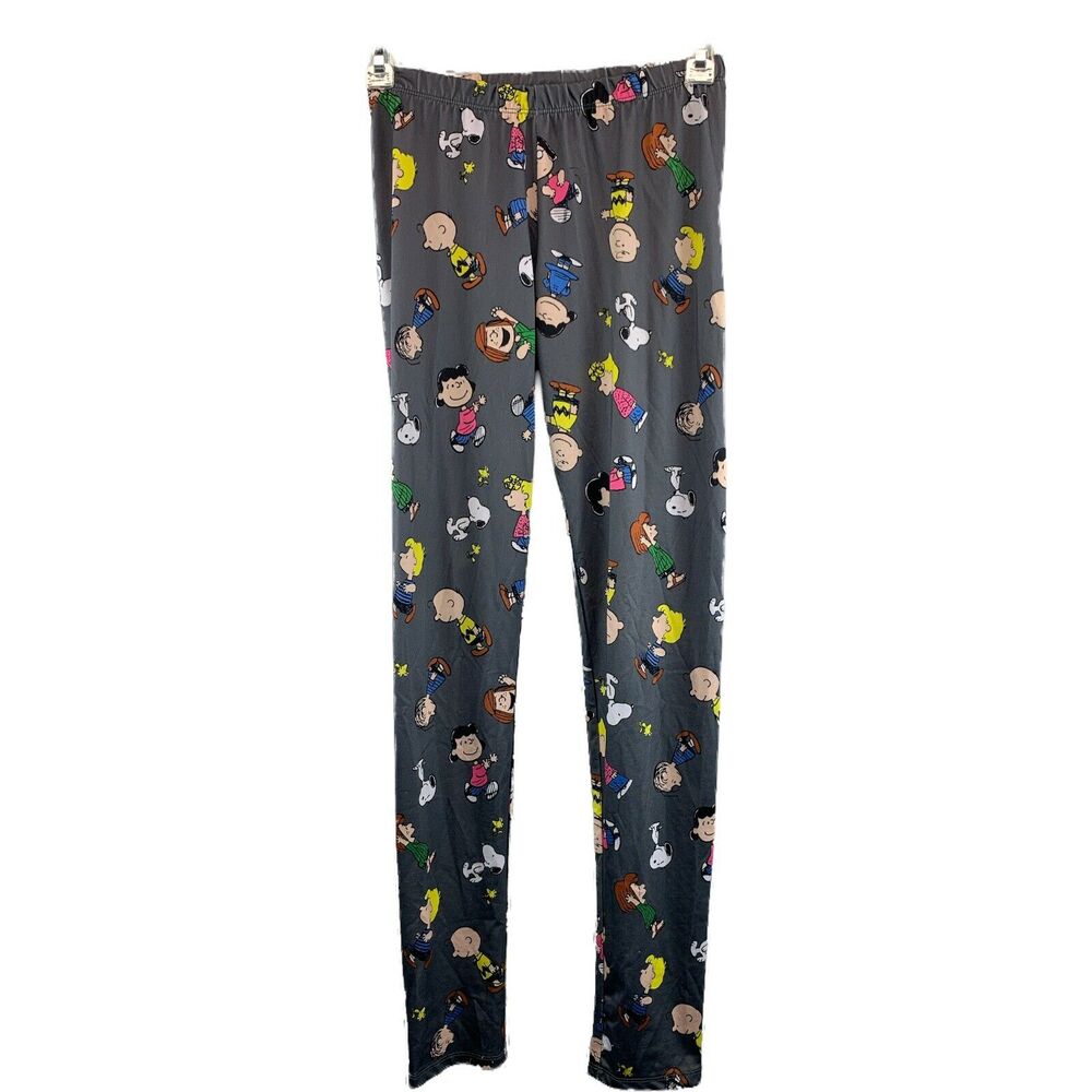 Peanuts Girls Youth Pajama Pants Small Gray Lightweight Sleepwear Charlie Brown